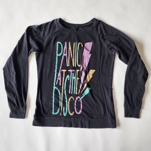 Manhead black long sleeve PANIC AT THE DISCO t-shirt womens‎ size S - Picture 1 of 6